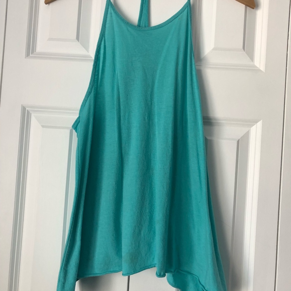 Teal halter flowey tank